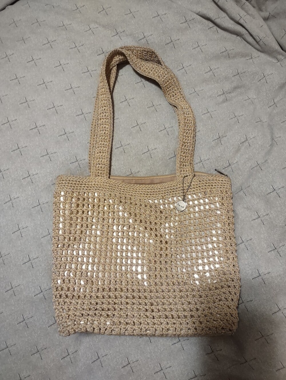 The Sak Neutral Woven Small Tote Purse